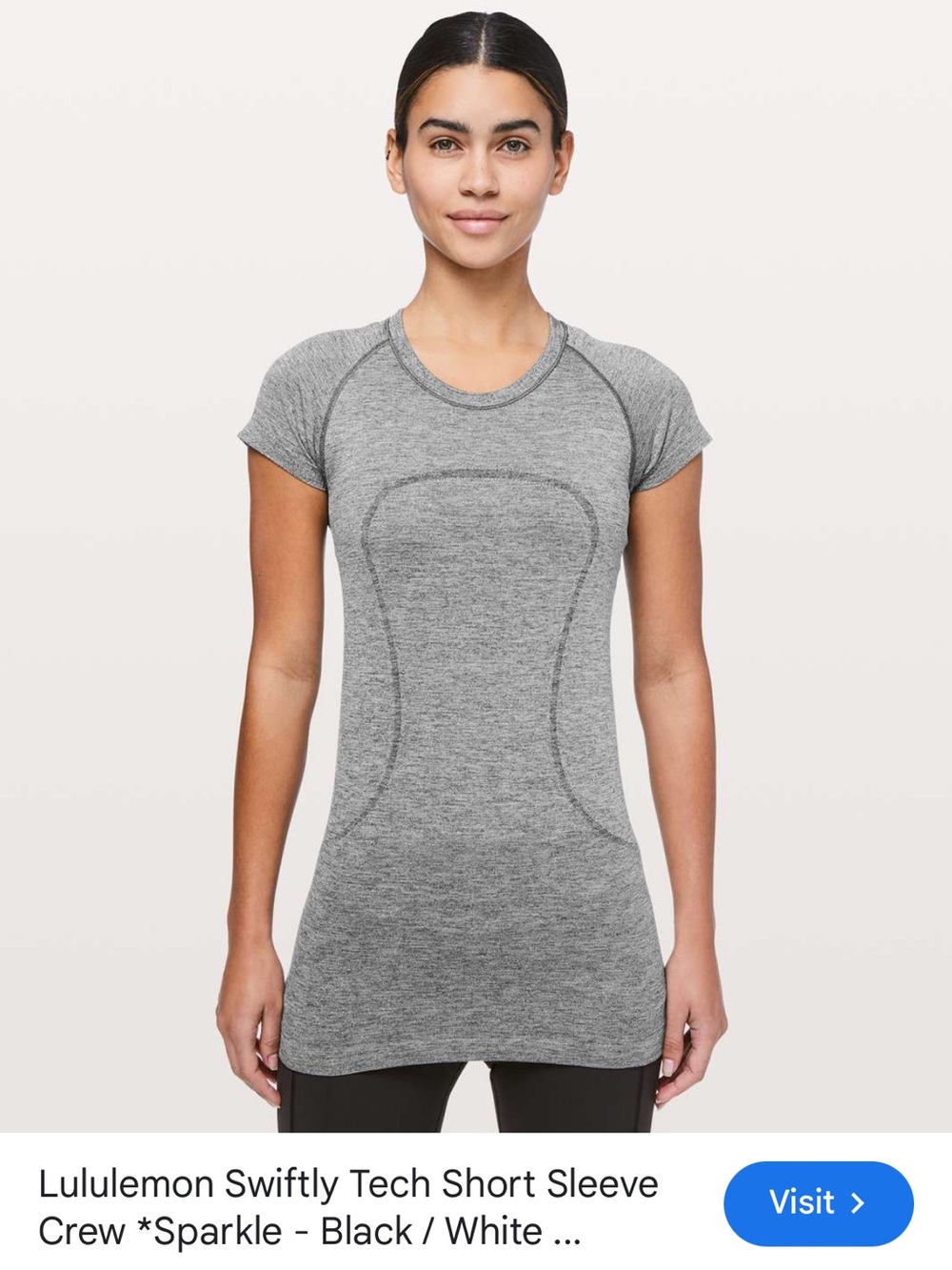 lululemon athletica Gray Seamless Short Sleeve Tech Tee